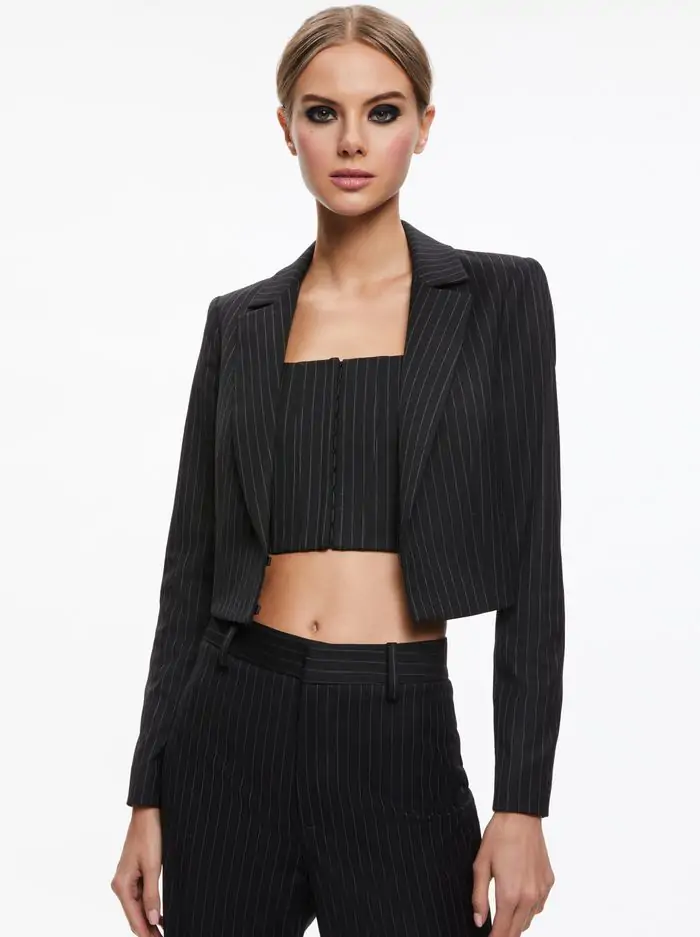 MYA CROPPED NOTCH COLLAR BLAZER